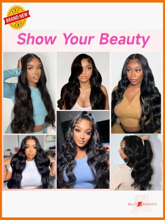 13x6 Lace Front Wig Human Hair Body Wave 34 Inch Long Pre Plucked main image 6